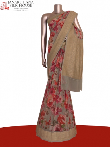 Pure Floral Georgette Silk Saree